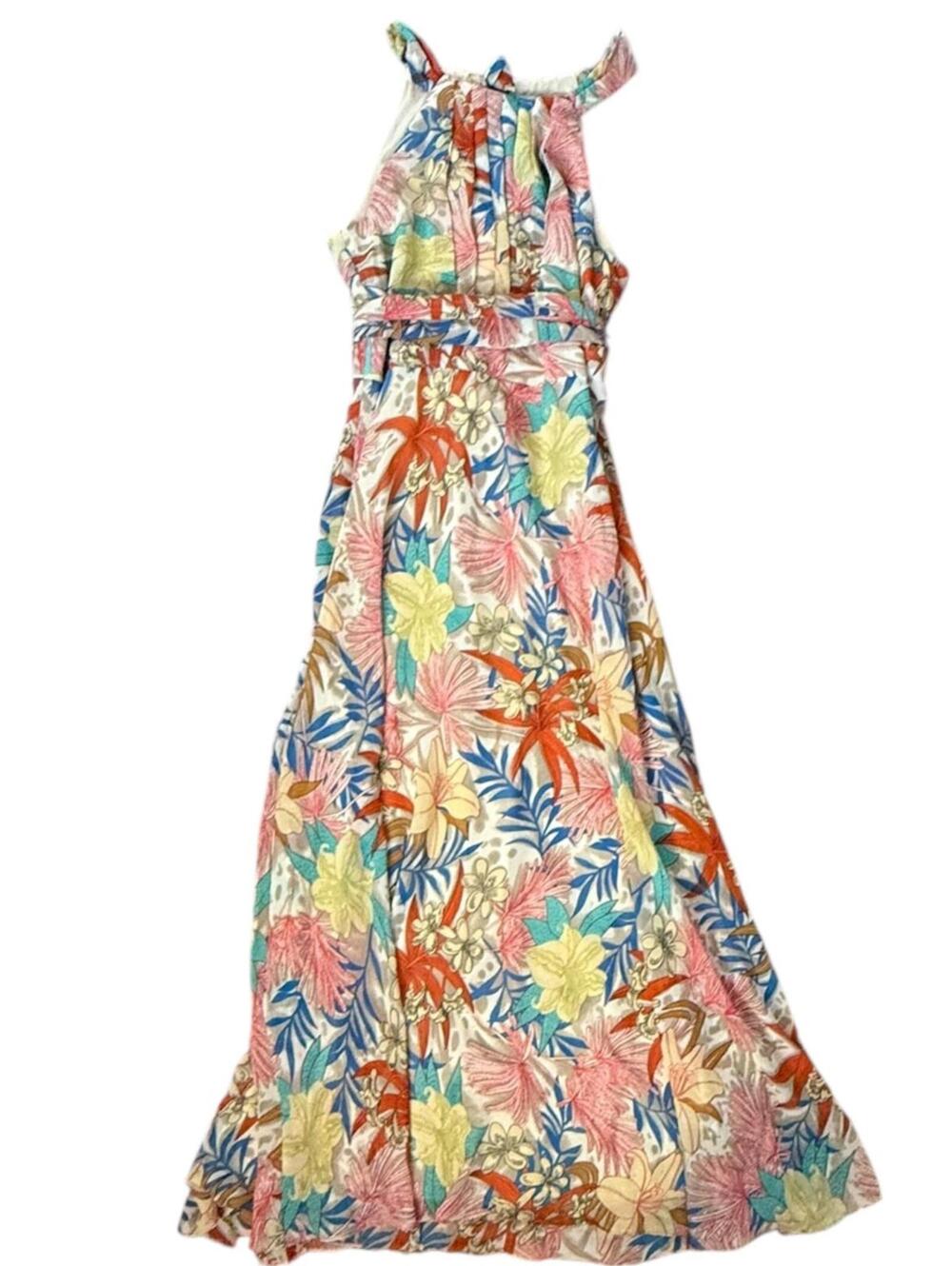 R&K Floral Tropical Halter Maxi Dress – Size 12